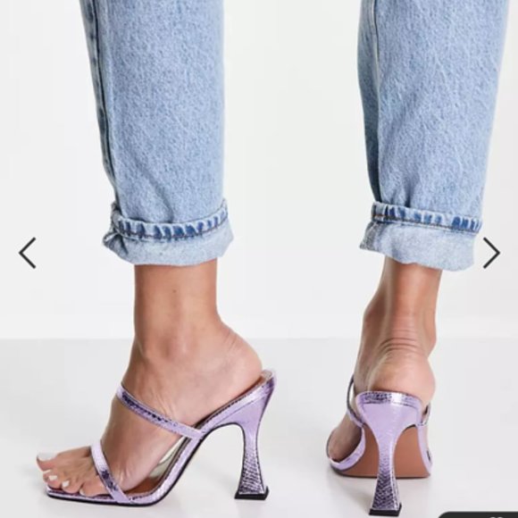 NWOT ASOS DESIGN sandals in metallic lilac SZ8 - Picture 2 of 6